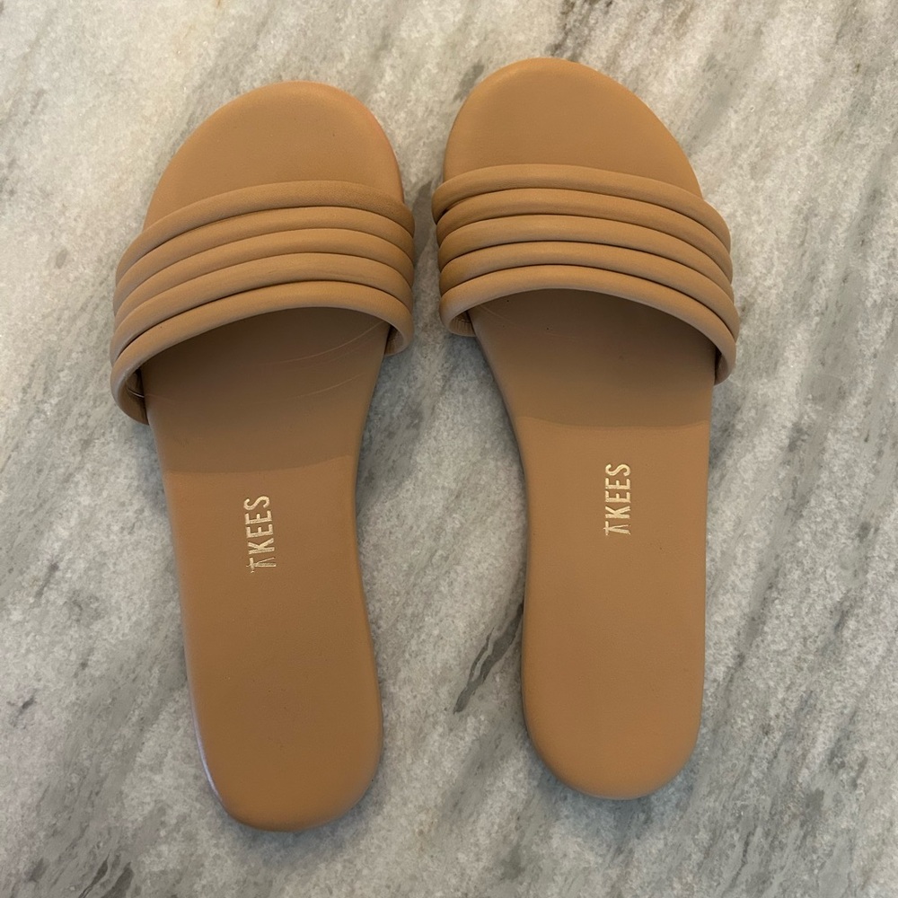 TKEES Tan Serena Slide Sandals Size 6